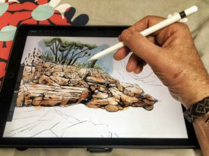Concept drawing for zoo exhibit.
