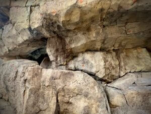Chunky fake rock and boulders suitable for animal habitats.